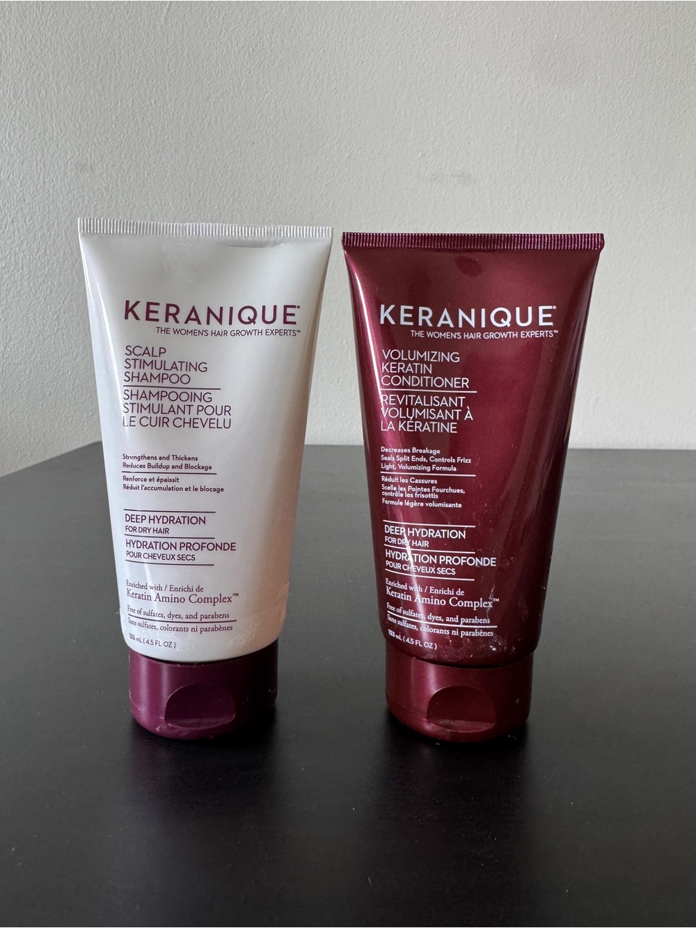 Keranique Deep Hydration Shampoo & Conditioner Set Volumizing Dry Hair 4.5oz
